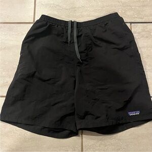 Mens Small Black Patagonia Baggies Longs 7" swimsuit shorts